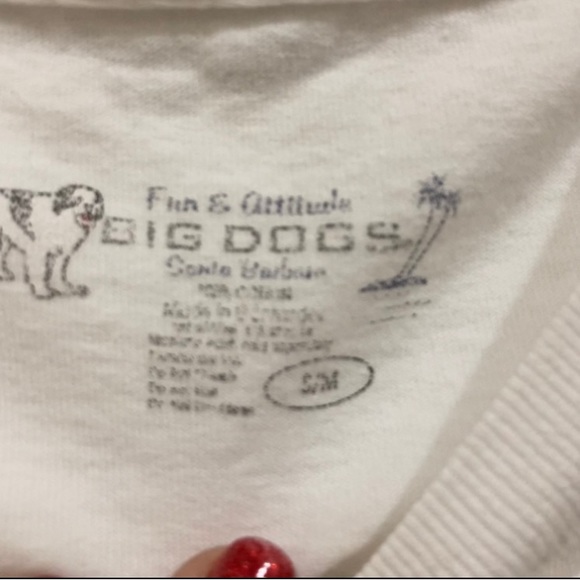 Big Dogs S / M Queen of Everything white sparkle graphic tee 90s y2k vintage - Picture 2 of 5